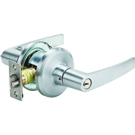 Dormakaba Hardware Slate Entry Lock C Keyway KD with Adjustable Backset and Square Strike Satin Chrome Finish QTL250A626